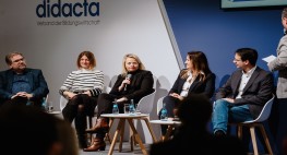 Panel zu Gewaltprävention auf der didacta 2025: Jörg Steinl, Michaela Steinhilber, Isabell Mohr, Tanja Hund und Sebastian Stammsen.