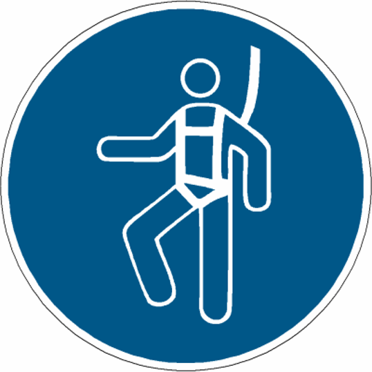 Mandatory sign PPE against falls from a height