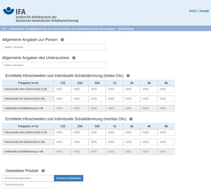 IFA-Praxishilfen: Software rur individuellen Schalldämmung von Gehörschutz
